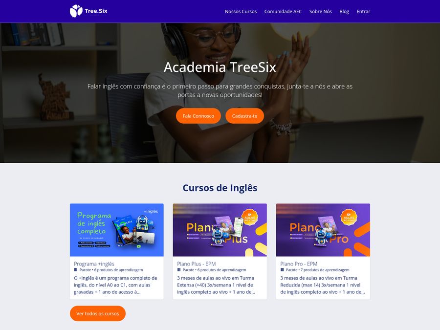 Screen of the platform Academia TreeSix