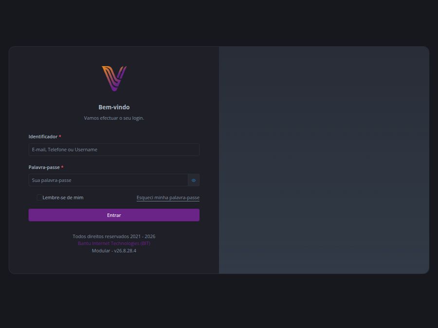 Screen of the platform Vertical Telecom